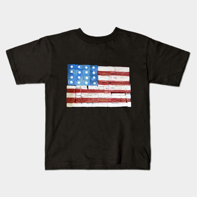 Vintage Flag Kids T-Shirt by whimseychic